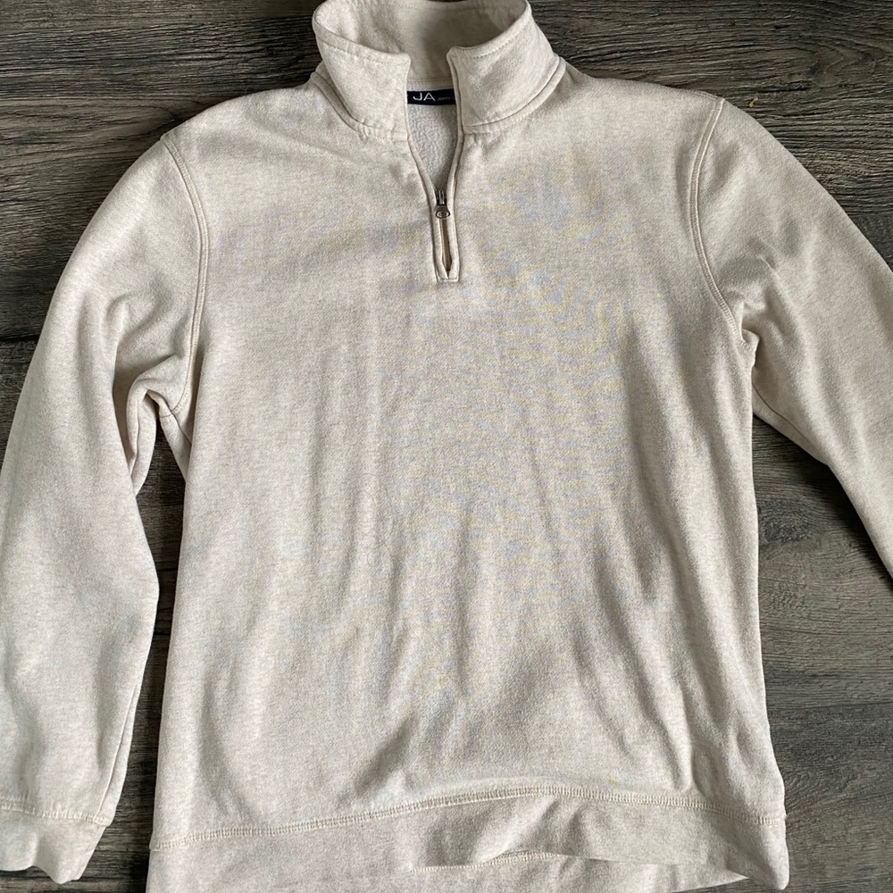 John Ashford Cream 1/4 zip sweatshirt